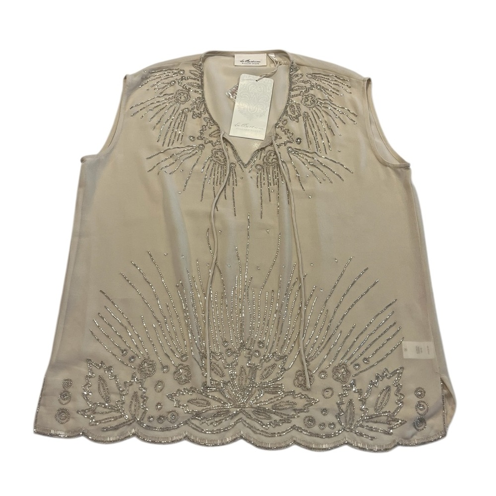 NWT LaBellum Hillary Scott Beaded Blouse Size L